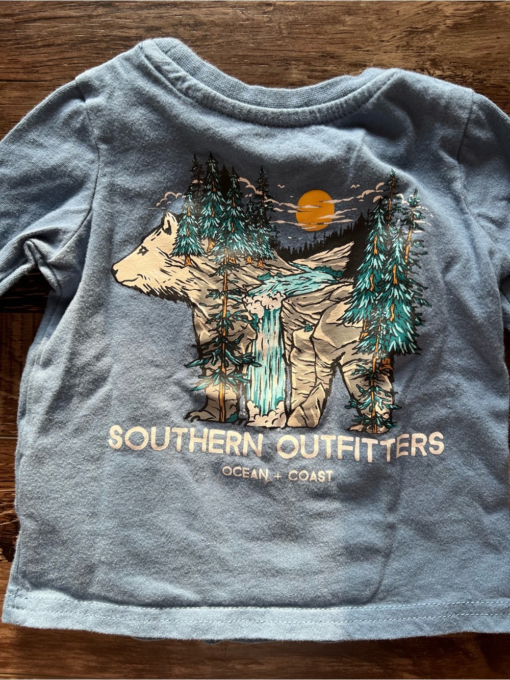 Southern Outfitters Kids' Light Blue Graphic Long-Sleeve Tee
